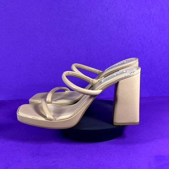 Steve Madden Women's Nude Polly Natural Platform Heel Slide Sandals Shoe Size 11 - Picture 3 of 8